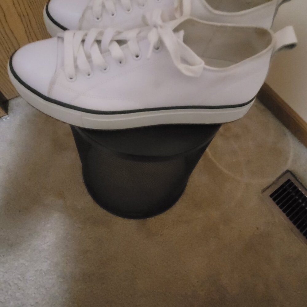 Marc Fisher LTD, Tennis Shoe, Size 11, White with Blue piping around the shoe